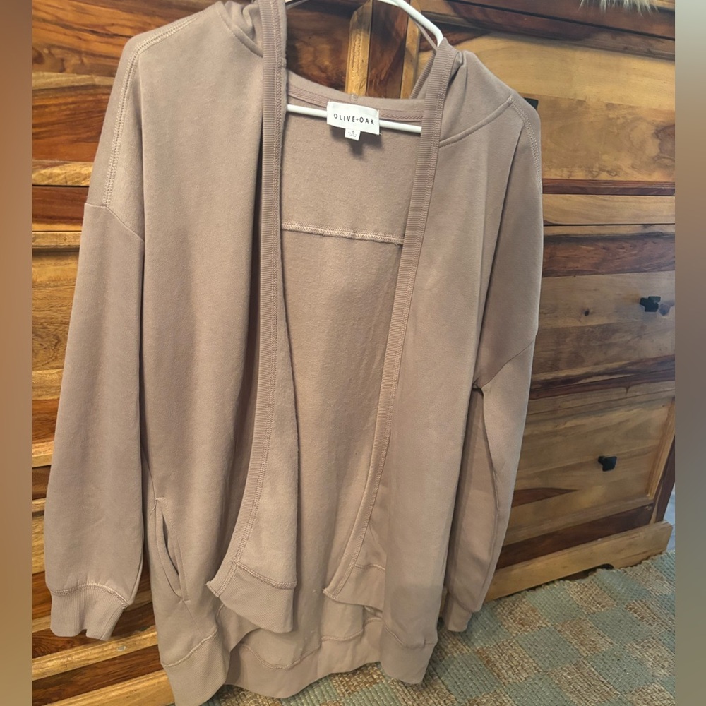 Olive & Oak Light Brown Open Front Cardigan
